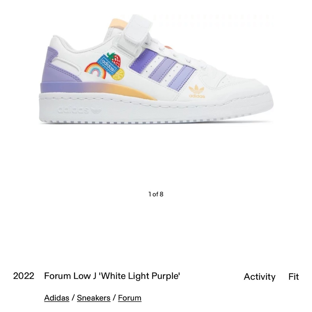 Adidas Forum Low J White Light Purple Shoes with Box - Great Condition - Soccer